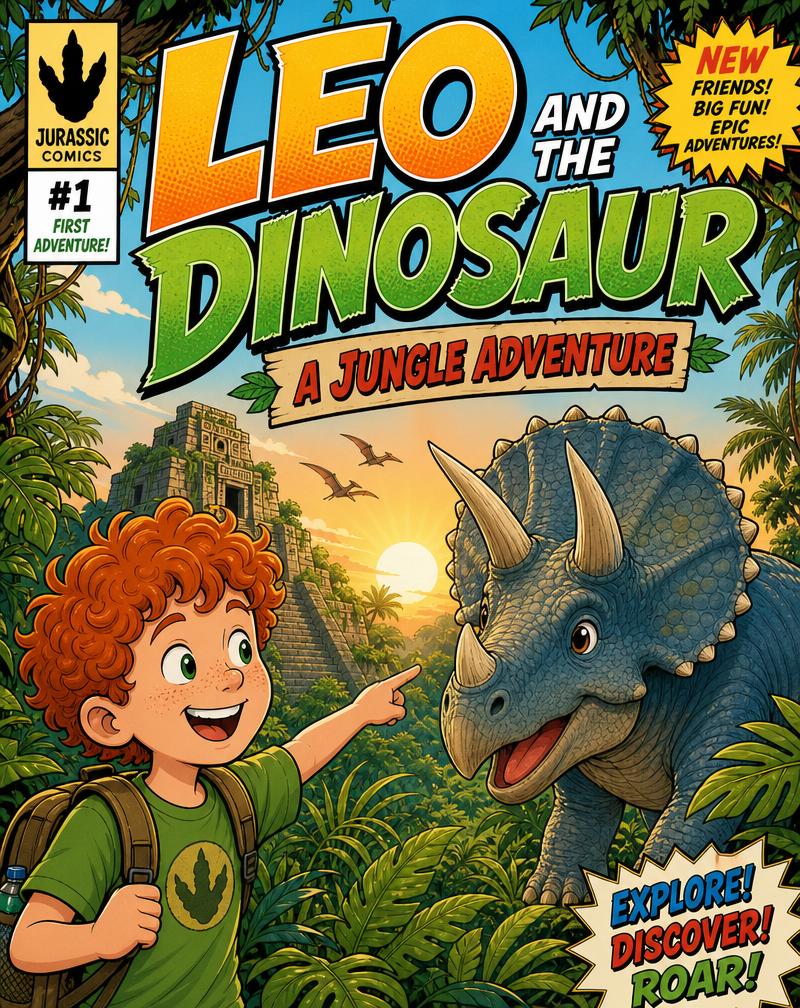Sample personalized comic covers starring different children